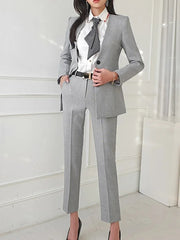 Aiertu Women Vintage High Quality Office Suit Ladies Work Wear OL Pantsuits Formal Female Blazer Jacket Vest Trousers 3 Pieces Set Aiertu