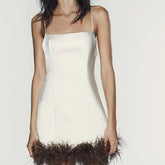AIERTU - Summer New Temperament Fashion Women's Clothing Exquisite Feather Texture Noble Dress Aiertu