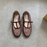 Aiertu - Summer Designer Cosy Mesh Heels Women Flat Shoes Fashion Round Toe Buckle Strap Casual Outdoor Dress Sandals Aiertu