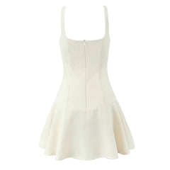Aiertu - 2025 Women Sexy Elegant Spaghetti Straps Slim Dress Bow V Neck A-line Mini Dresses Party Robe Black Beige Aiertu