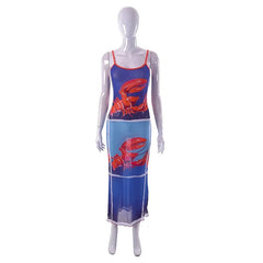 Aiertu - Spaghetti Strap O Neck Sleeveless 3D Print Backless Maxi Dress New Arrivals Street Trendsetter Spicy Girl Vestidos Aiertu