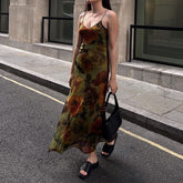 Aiertu - V Neck Floral Cami Maxi Dress Aiertu
