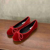 Aiertu - Red New Women Flat Shoes Fashion Shallow Slip On Ladies Elegant Ballerinas Shoes Soft Flat Heel Outdoor Casual Mary Jane Aiertu