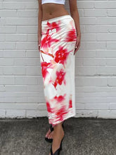 Aiertu - Summer Holiday Floral Print Skirt Vintage 2000s Low Rise White Skinny Long Skirts for Women y2k Fairycore Clothing Lady Aiertu