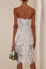 Aiertu - Sexy Casual Solid Backless With Belt Strapless Wrapped Skirt Dresses Aiertu