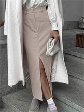 Aiertu - Spring Elegant High Waist Maxi Skirt Female Pocket Patchwork Slim Commute Streetwear 2025 Solid Vintage Y2k Long Skirt New Aiertu