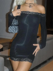 Aiertu - Lace Bandeau Slim Mini Dress Aiertu