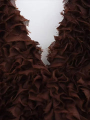 Aiertu - Vintage Deep V Neck Solid Women Dresses Fluffy Mesh Solid Female Mini Dress 2025 Fashion Sexy Flower Backless Lady Vestidos Aiertu