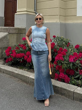 Aiertu - Sexy Denim Backless Lace Up Vest Women Slim O-neck Sleeveless Spliced Female Waistcoat Summer Lady Chic Casual Streetwear Aiertu