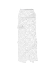 Aiertu See Through Lace Midi Skirt Aiertu