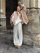 Aiertu Women Fashion Solid Single Breasted Jackets Coats Vintage Lapel Neck Long Sleeves Female Chic Lady Outfits Aiertu