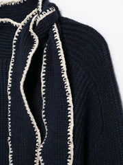 Aiertu Women Fashion With Bow Black Pullover Knitted Sweater Vintage O-Neck Long Sleeves Female Chic Lady Tops Aiertu