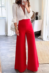 Aiertu -Casual Daily Loose High Waist Wide Leg Bottoms aiertu