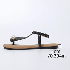 Aiertu - The New Summer Sandals Women Fashion Casual Beach Outdoor Flip Flop Sandals Metal Decoration Ladies Flat Shoes Plus Size Aiertu