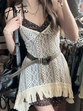 Aiertu 2000s Aesthetics Fashion Outfits 2 Piece Set Floral Dress Prairie Chic + Knitted Tops With Belt Spring Summer High Street Aiertu