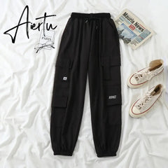 Aiertu 3 Pieces Set Summer Streetwear Outfit Women's Sweatshirt Set Track Suit Cargo Pants Short Sleeve Shirt Women Trouser Set Aiertu