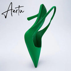 Aiertu African Party Shoe and Bag Set Sexy Heels Shallow Mouth Pointed Pumps Lace-Up Sandals Ladies Slip On Golden Crossdressers Beige Aiertu