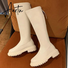 Aiertu Ankle Chelsea Boots New Winter Mid Heels Platform Women Botas Snow Warm Designer Motorcycle Boots Gladiator Oxford Zapatos Aiertu