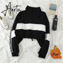 Aiertu Autumn High Waist Streetwear Cargo Pants Female Harajuku Loose Joggers Women 2 Piece Suit harem camo pants Aiertu