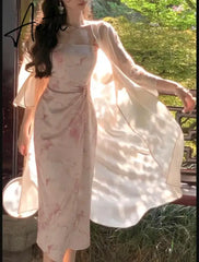 Aiertu Autumn New Ladies Sweet Dress Woman New Chinese Elegant Loose Chic Simple Women Dress Street Pink Fashion Dresses Female Aiertu