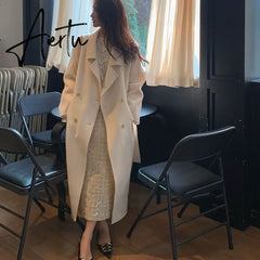 Aiertu Autumn Winter Small Fragrance Wind Tweed Skirt Women Fashion High Waist Ladies Business Skirts Woman Korean One Step Skirt Aiertu