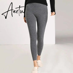 Aiertu Autumn Winter Women Leggings Solid Casual Slim Pants Trousers High Waist Sportwear Ladies Ankle Length Leggings Aiertu