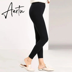 Aiertu Autumn Winter Women Leggings Solid Casual Slim Pants Trousers High Waist Sportwear Ladies Ankle Length Leggings Aiertu