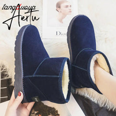 Aiertu Brand Women's Shoes Australian Boots Winter Footwear Round Toe Flat Heel Boots-Women Fashion Snow Low Ladies Ankle Cotton Aiertu