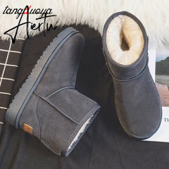 Aiertu Brand Women's Shoes Australian Boots Winter Footwear Round Toe Flat Heel Boots-Women Fashion Snow Low Ladies Ankle Cotton Aiertu