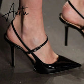 Aiertu Closed Toe Sandals Comfort Shoes for Women Suit Female Beige High Heels Sexy Retro Stiletto Fashion Black Open High-heeled Aiertu
