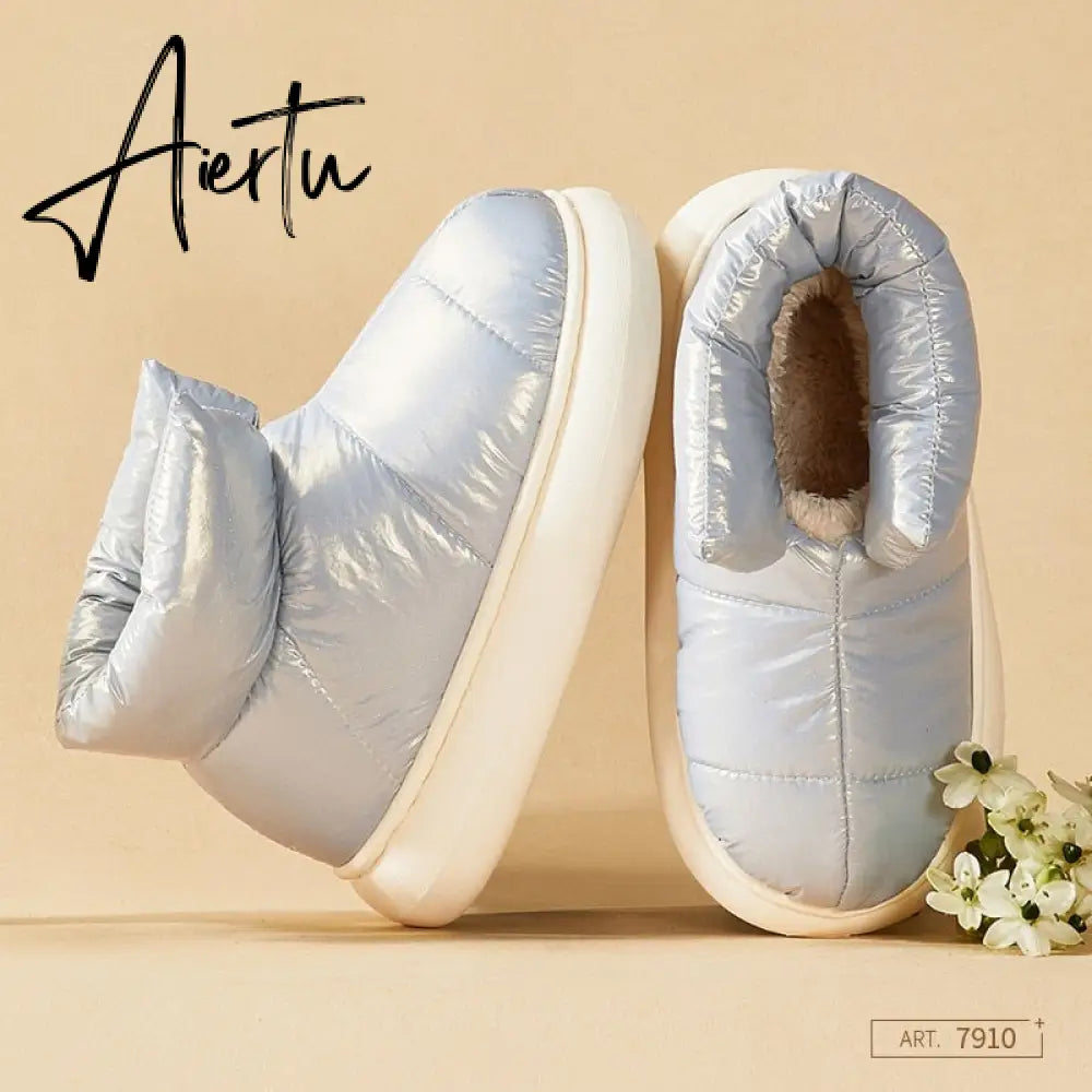 Aiertu Cute Plush Cotton Shoes Female Winter Boots Outdoor Non-slip Light Down Leisure Women's Snow Boot Platform Keep Warm Footwear Aiertu