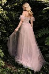 Aiertu Elegant Heart Shaped Neck Tulle Prom Dress 2024 Sweet Puffy Sleeves Sexy Side High Split robes Aiertu