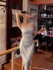 Aiertu Elegant Summer Spaghetti Strap Midi Dress Women Sexy Prom Evening Bodycon Party Birthday Club Fashion Clothing Aiertu