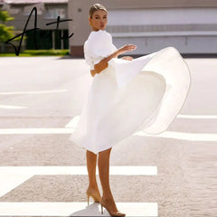 Aiertu Elegant White Dresses For Women Clothes Summer Backless Sexy Dress Party And Wedding Fashion Lady Black Dress Femme Vestido Aiertu