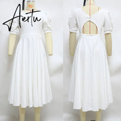 Aiertu Elegant White Dresses For Women Clothes Summer Backless Sexy Dress Party And Wedding Fashion Lady Black Dress Femme Vestido Aiertu