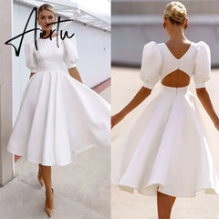 Aiertu Elegant White Dresses For Women Clothes Summer Backless Sexy Dress Party And Wedding Fashion Lady Black Dress Femme Vestido Aiertu