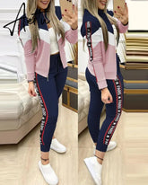 Aiertu Fashion Tracksuit 2 Piece Set Autumn Winter Zipper Jacket + Long Pants Sports Suit Female Sweatshirt Sportswear Suit For Woman Aiertu