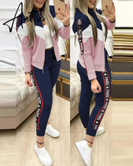 Aiertu Fashion Tracksuit 2 Piece Set Autumn Winter Zipper Jacket + Long Pants Sports Suit Female Sweatshirt Sportswear Suit For Woman Aiertu