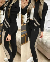 Aiertu Fashion Tracksuit 2 Piece Set Autumn Winter Zipper Jacket + Long Pants Sports Suit Female Sweatshirt Sportswear Suit For Woman Aiertu