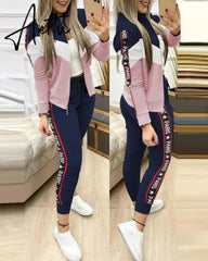 Aiertu Fashion Tracksuit 2 Piece Set Autumn Winter Zipper Jacket + Long Pants Sports Suit Female Sweatshirt Sportswear Suit For Woman Aiertu