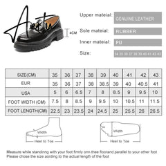 Aiertu Female Penny Shoes Spring New Genuine Leather Ladies Lazy Shoes Student Platform Slip-On Loafers For Women Aiertu