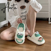 Aiertu Four Season Home Non Slip Thick Sole Mute Hemp Cotton Women Slippers Cute Cartoon Shape Men Indoor Shoes New Arrival Aiertu