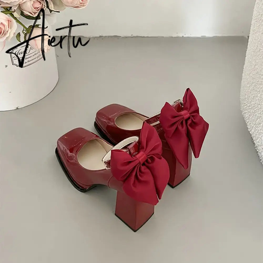 Aiertu French block heel heels women's new autumn winter white vintage mary jane shoes pumps women shoes Aiertu