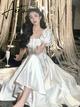 Aiertu French Elegant White Wedding Party Dress Women Vintage Burgundy Romantic Prom Vestidos Summer Korean A-line Graduation Dresses Aiertu