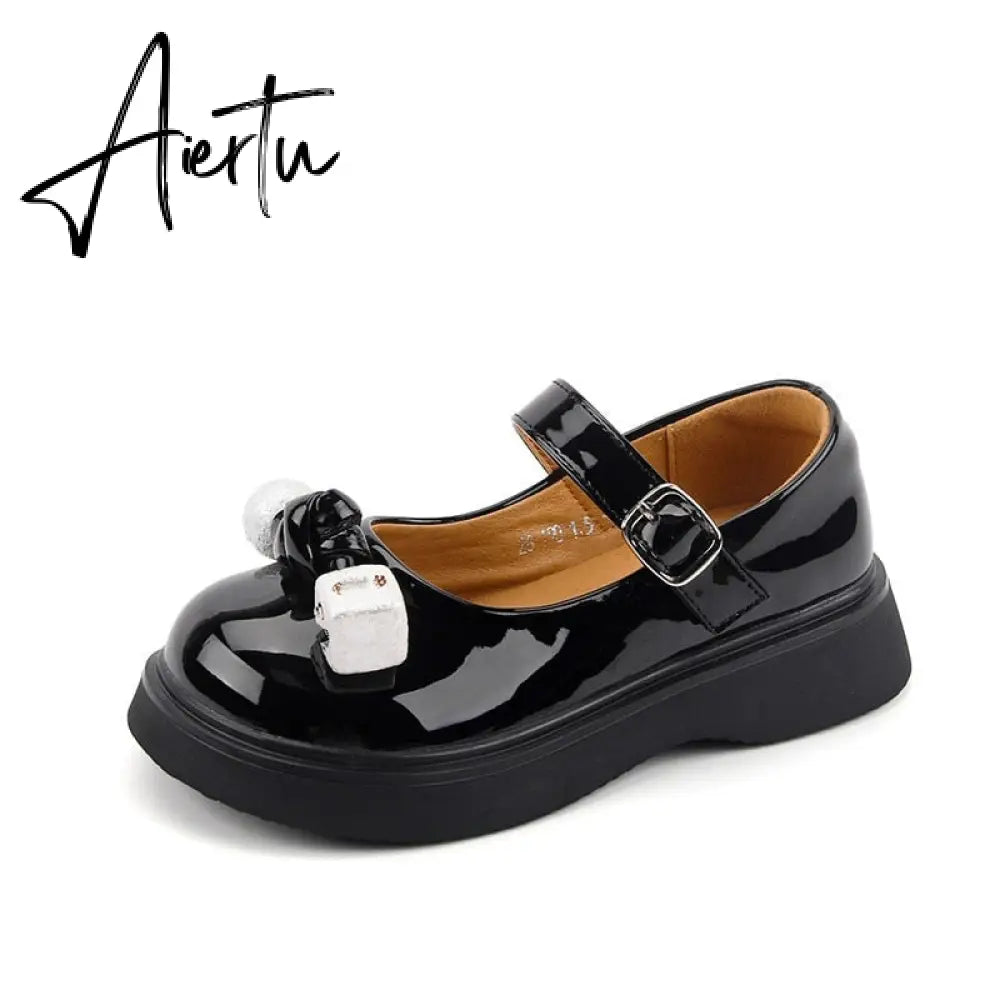 Aiertu Girls Shoes Autumm Kids School Shoes Children Fashion Brand Rhinestone Mary Jane Princess Party Dress Soft Sole Platform Aiertu