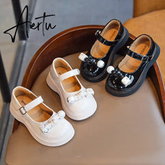 Aiertu Girls Shoes Autumm Kids School Shoes Children Fashion Brand Rhinestone Mary Jane Princess Party Dress Soft Sole Platform Aiertu