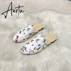 Aiertu Half Slippers Women Summer Wear Muller Shoes New Flat Sandals Aiertu