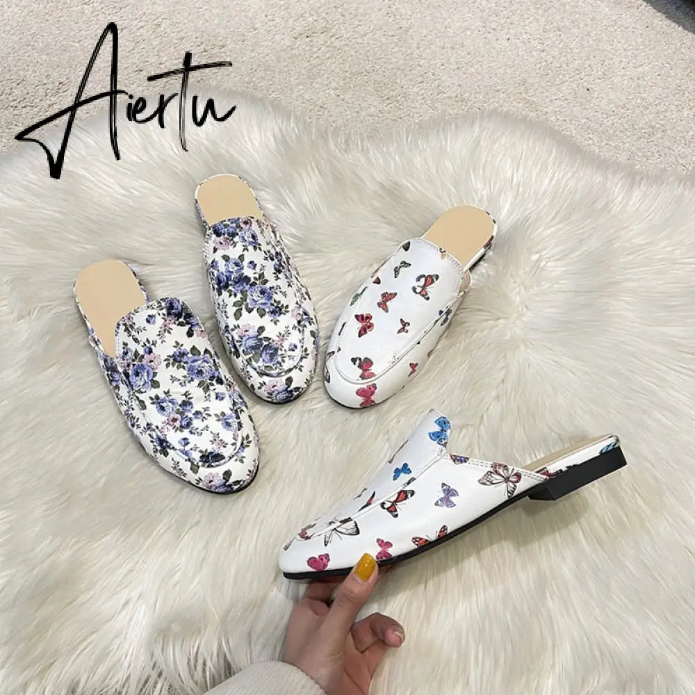 Aiertu Half Slippers Women Summer Wear Muller Shoes New Flat Sandals Aiertu