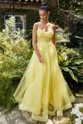 Aiertu Handmade 3D Flower Party Dress Spaghetti Strap A-line Evening Dresses Corset Princess Tulle Prom Dress Aiertu