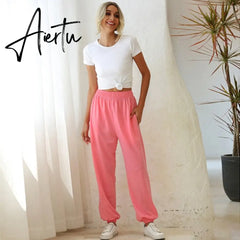 Aiertu Harajuku Joggers Wide Leg SweatPants Women Trousers High Waist Pants Streetwear Korean Casual Pant Femme Fall New Aiertu
